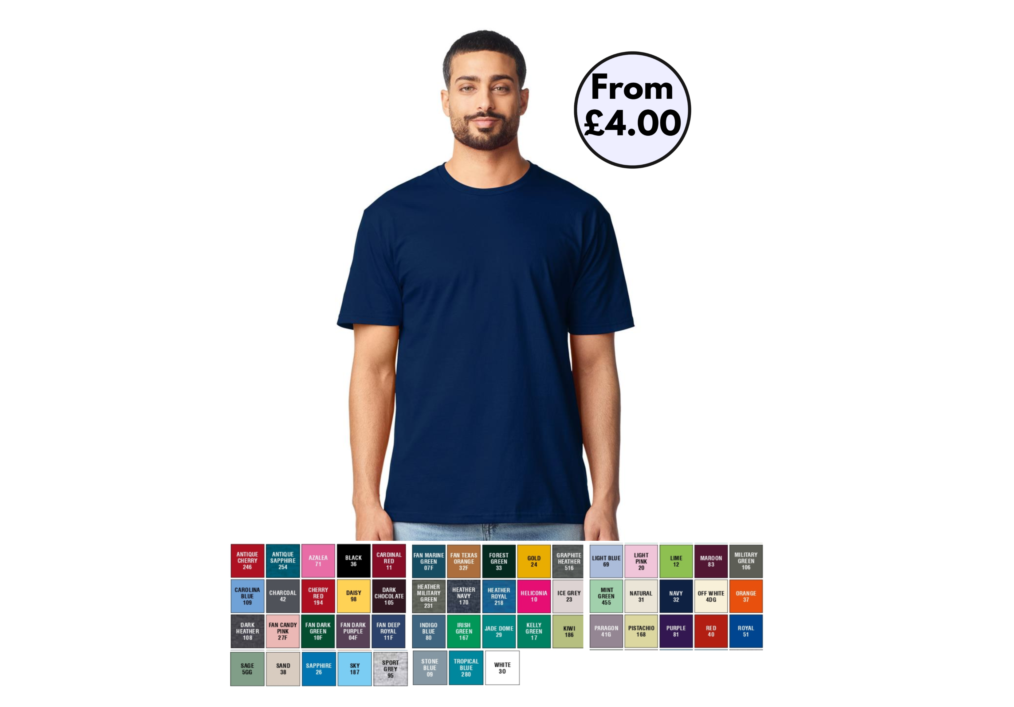 G64000 - Gildan Softstyle Ringspun 150 Regular Tee Adult From £4.00