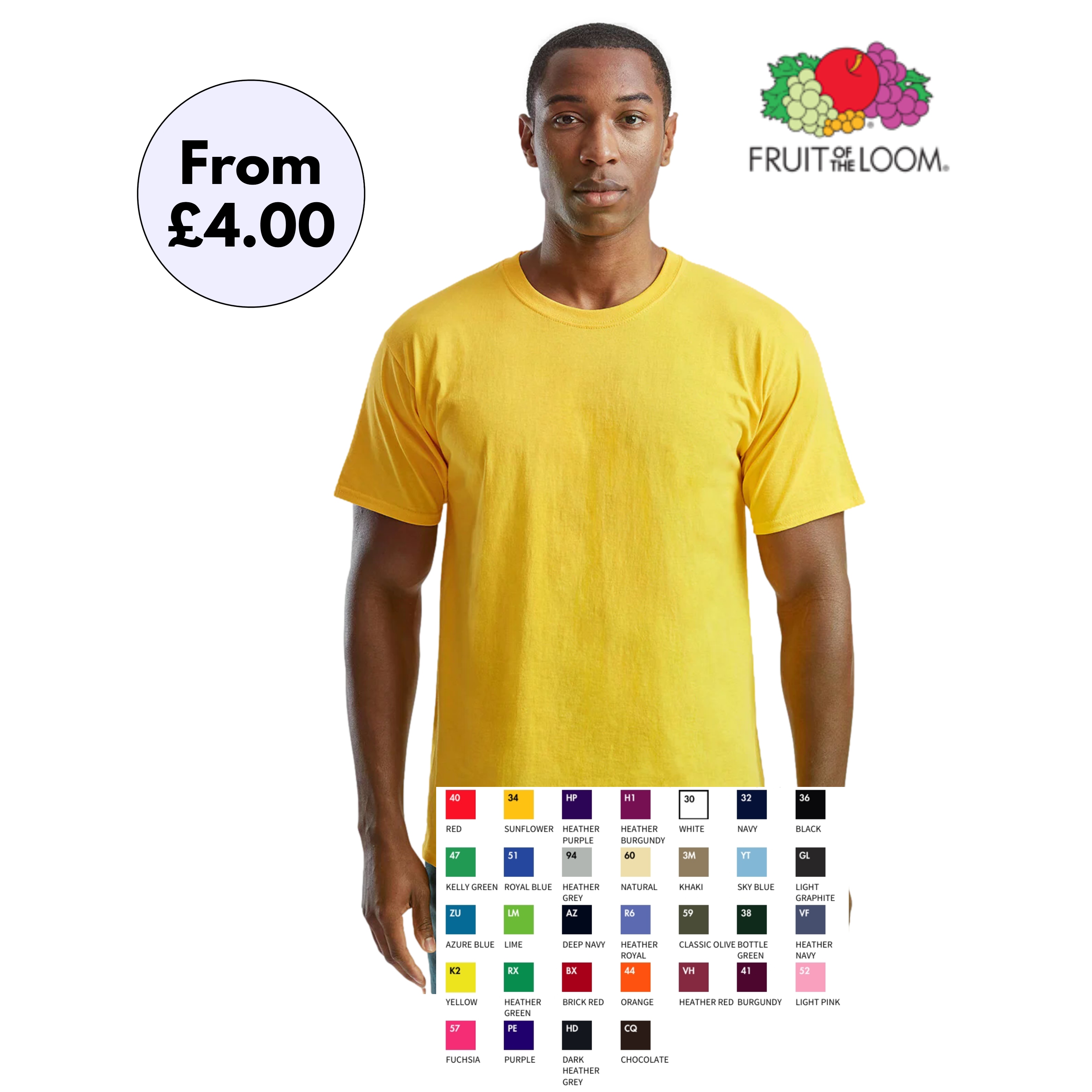SS030 - Fruit Of The Loom  Valueweight Tee