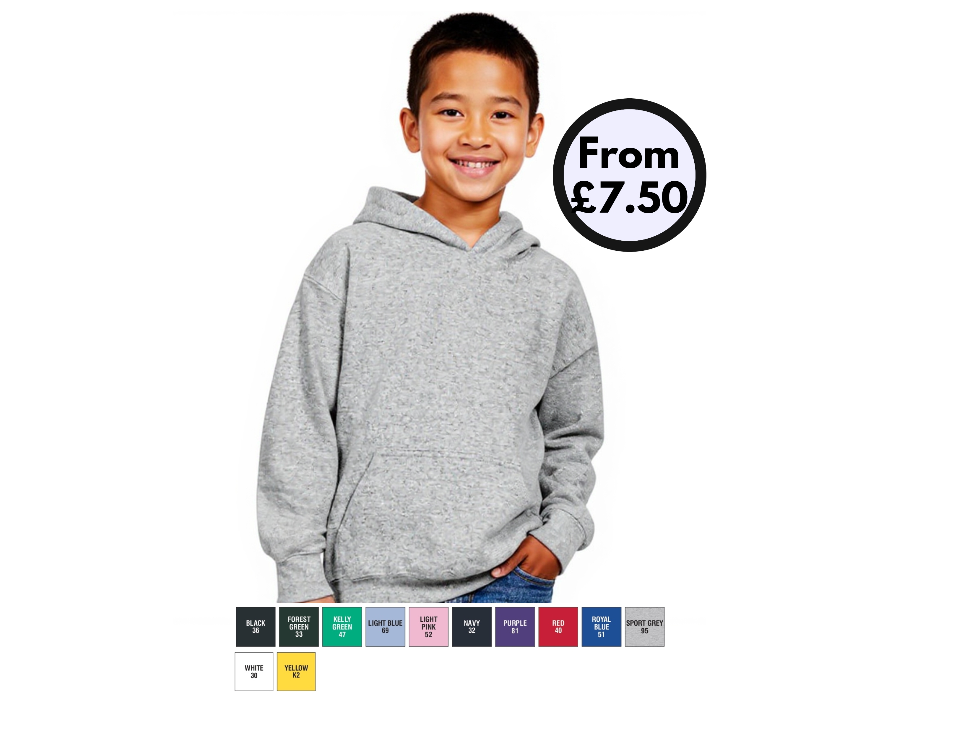 C2200B - Casual Classic Ringspun 280 Regular Hood Kids